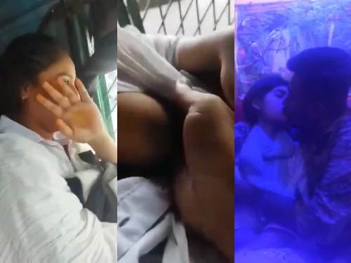 College Girl Boobs Squeezing By Lover In Resturnt and School Van