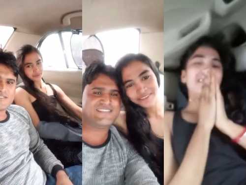 Horny Lovers Romantic hot sex in car
