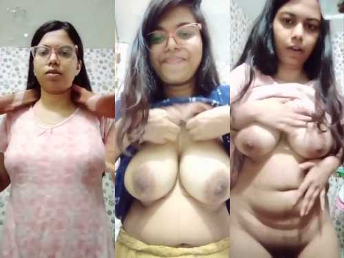 Extremely Horny Bangladeshi Bengali Busty Girl Playing with Big Tits