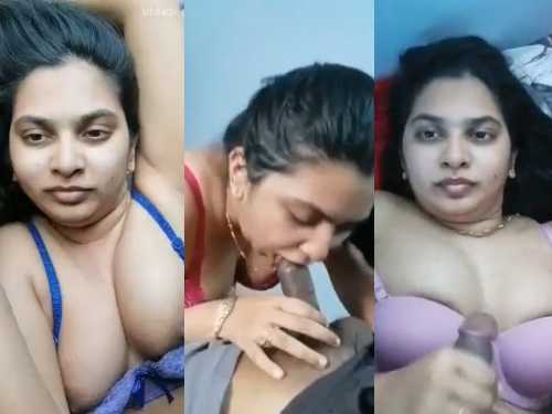 BBW Mallu Wife Showing Boobs Give's a sexy Blowjob