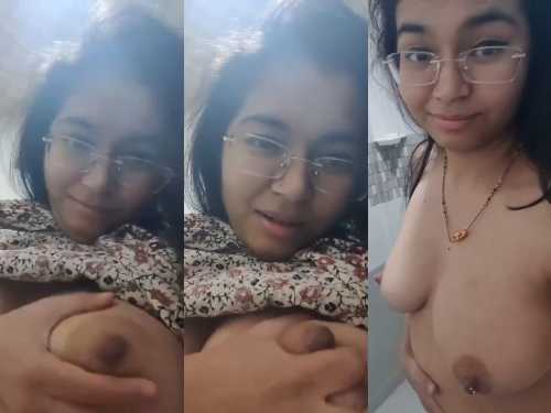 Newly Married Horny Wife Making Boob Press Video For Out Of Country Husband