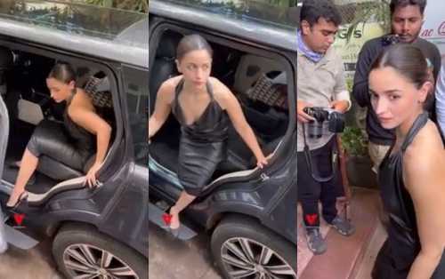 Alia Bhatt Nude Full Boobs Show In Hot Black Dress Captured Nude video