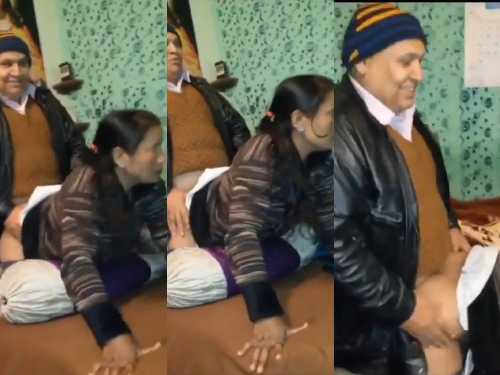 Nepali Fat Uncle fucking his wife in doggy style