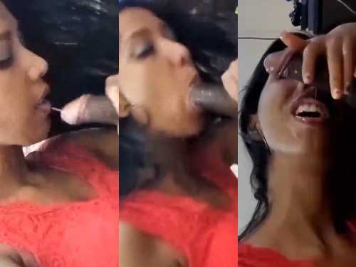 Marathi Horny Girlfriend spit on the land and sucked The Black Cock