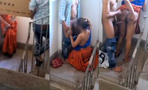 Horny Desi Saree Bahbhi Fucked By Tv Delivery boy in Stairs