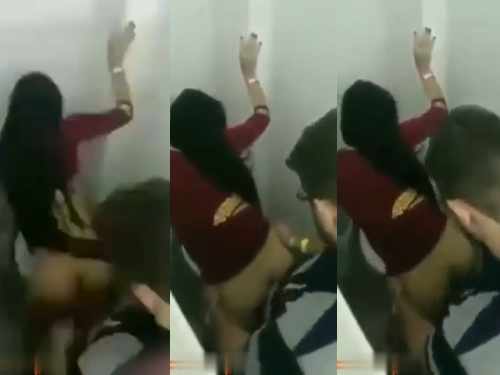 Sexy Bengali college girl screwed by senior in toilet on college day