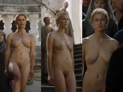 Lena Headey Full Nude Walking in Game of Thrones as Cersei Lannister Sexy Body Show