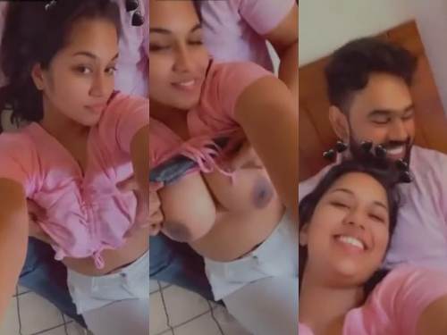 Horny Mallu lover pressing her girlfriends boobs
