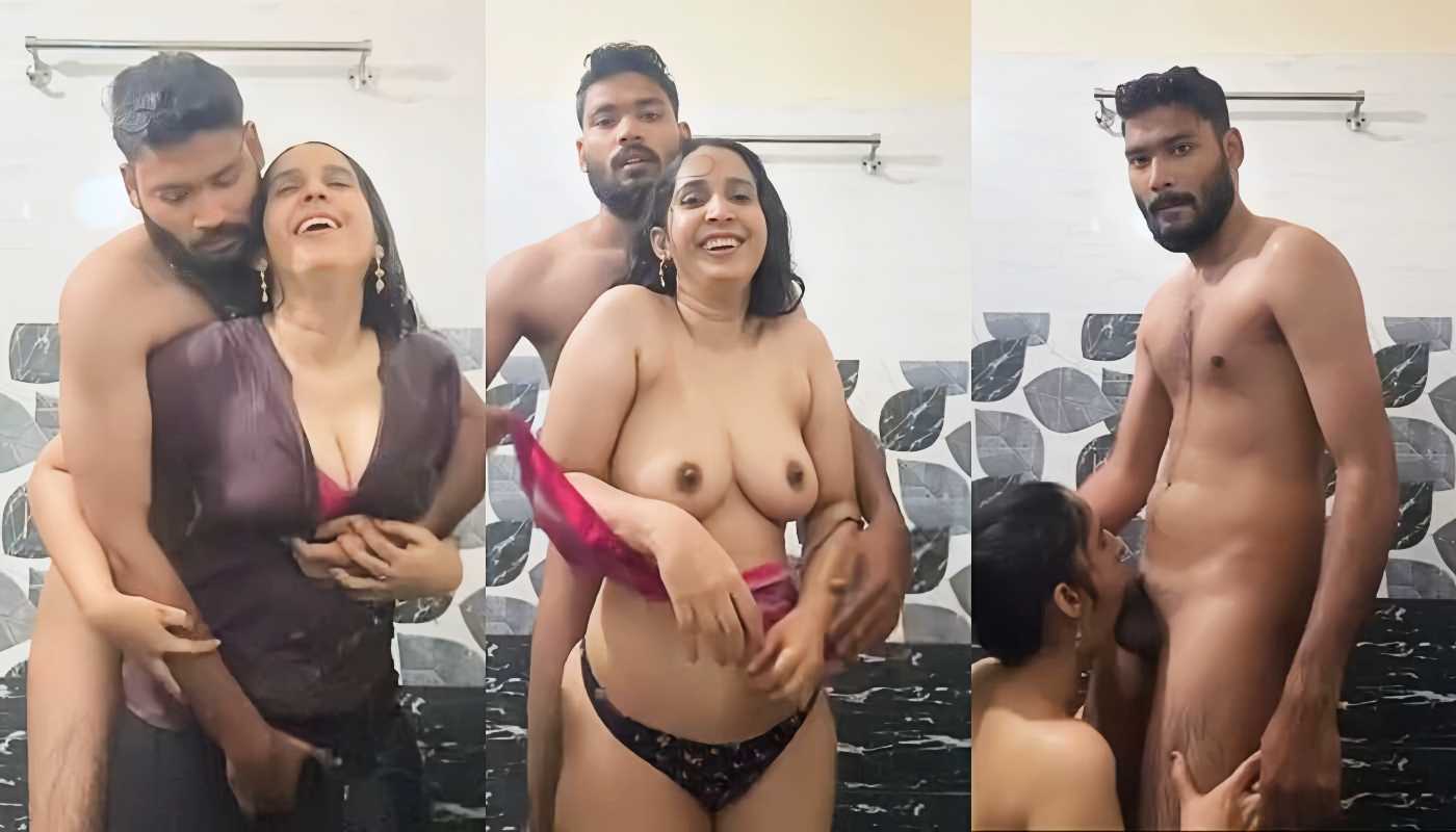 Desi Couple Bathroom Blowjob Boob Press Desi Sex in Shower