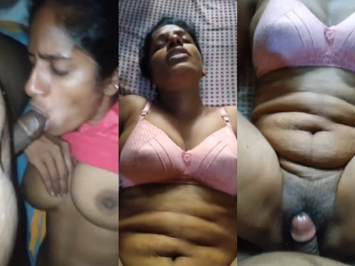 Desi Mature Bhabhi giving blowjob and fucked in pink bra