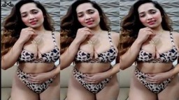 Aditi Mistry Animal Printed White Bikini Nude Sexy live