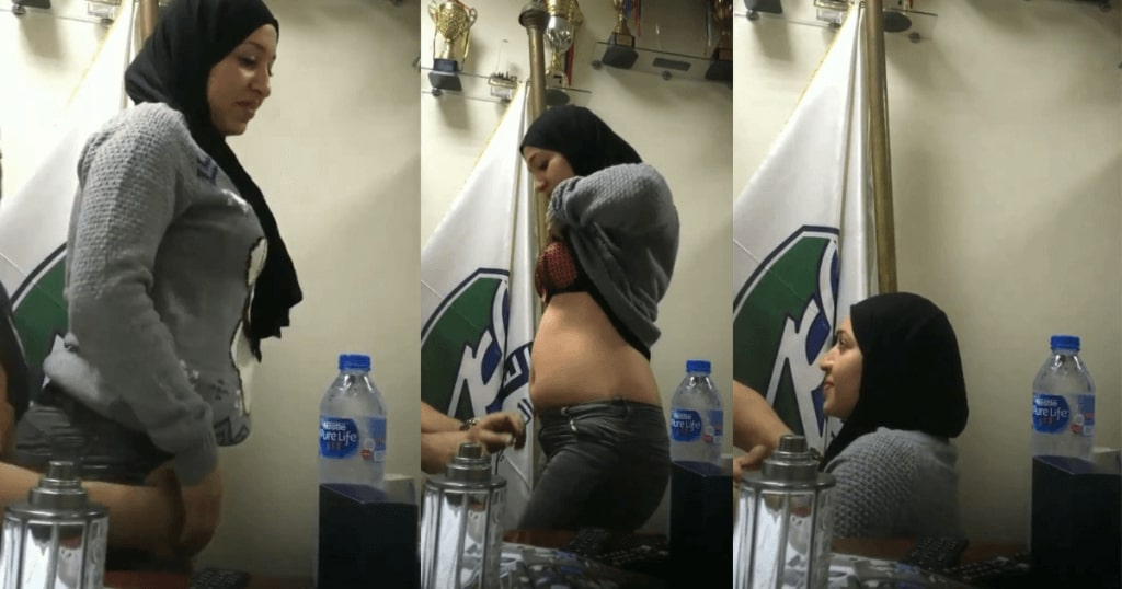 Desi Sexy Hijab Girl Hot Boobs Sucked by Office Boss
