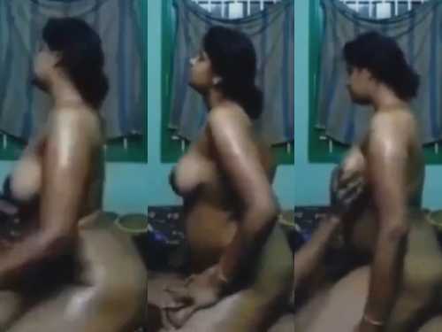 Desi Busty Big Ass Bhabhi Riding on Hubby's Hard Dick
