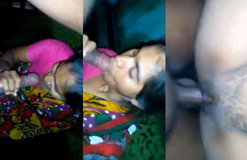 Bengali saree Bhabhi giving midnight blowjob to lover and hard fucking