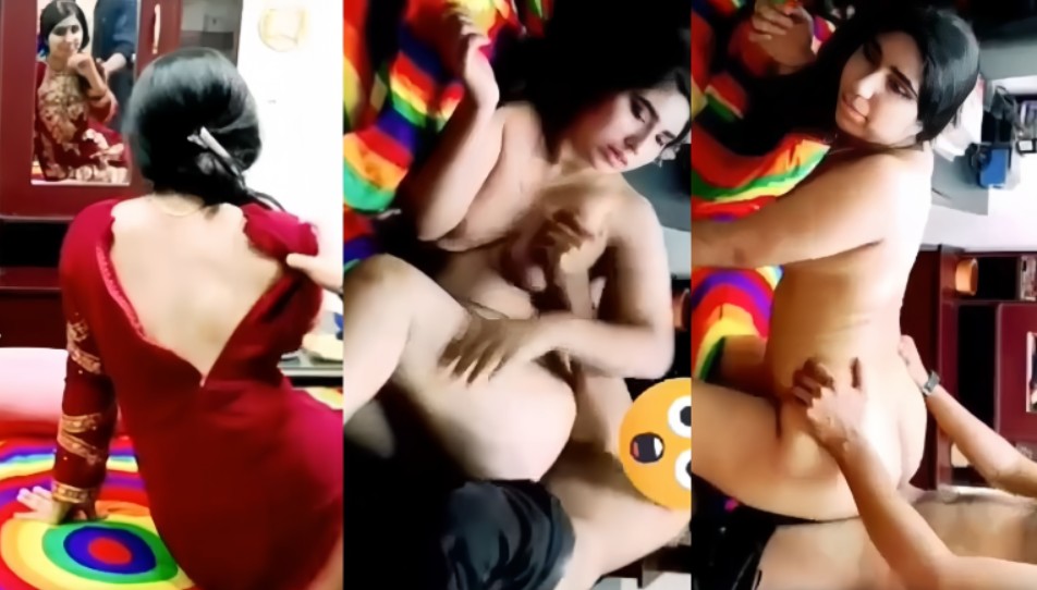 Sexy Indian Wife in Red Kurti Missionary and Doggy Style Fucking By Hubby's Brother