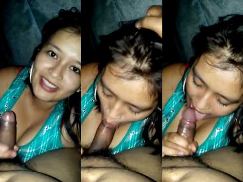 Horny girlfriend giving handjob and blowjob to lover