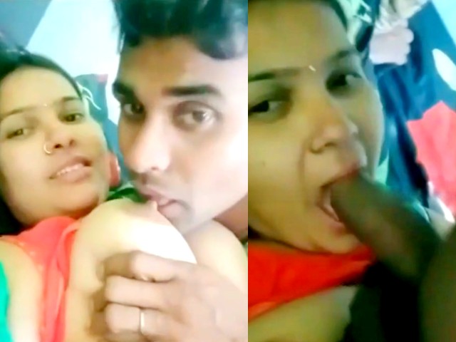 Desi Bhabhi Boobs Sucking and Blowjob
