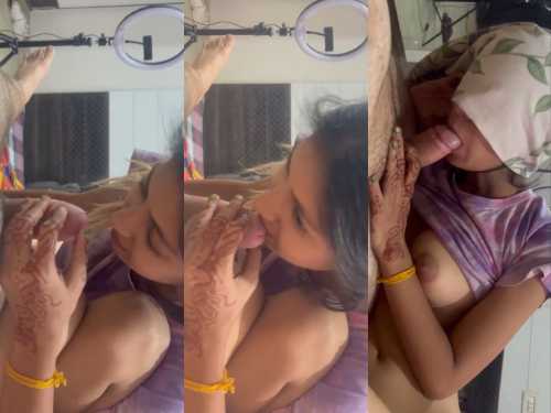 Newly married Girl sucking her Ex-lovers dick in oyo Hotel