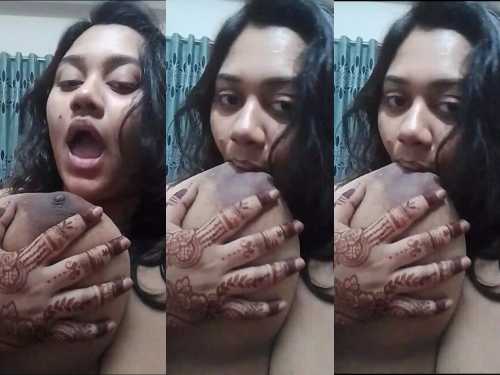 Horny Tanker Babe Licking Her Bigboobs . . Horny Tanker Babe Licking Her Bigboobs