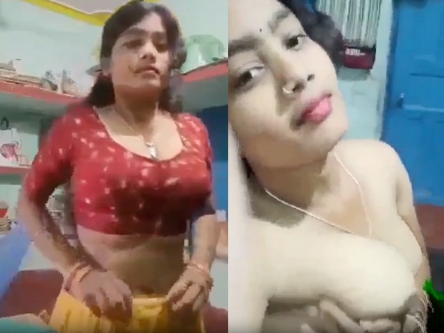 Beautiful girl stripping sari