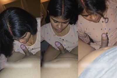 Cheating housewife sucks her Devar’s dick at midnight and cum out
