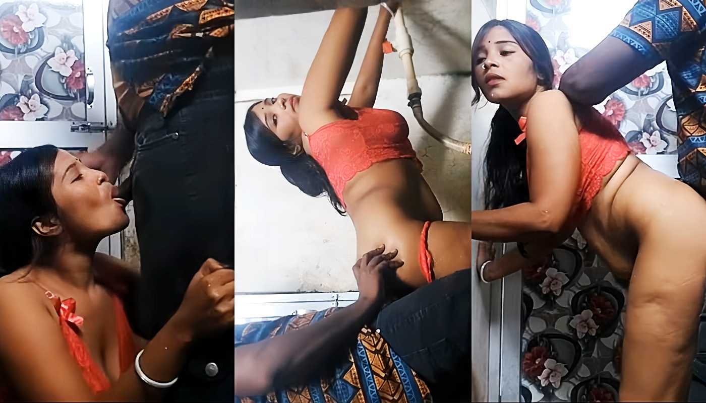 Desi Sexy Pink Bra Panty Sali Giving Blowjob to Jija ji and Hard Fucking Desi Bathroom Sex villagesexvideos