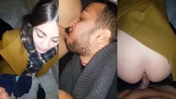 Desi Indian Sexy GF First Giving blowjob to lover and doggy style sex