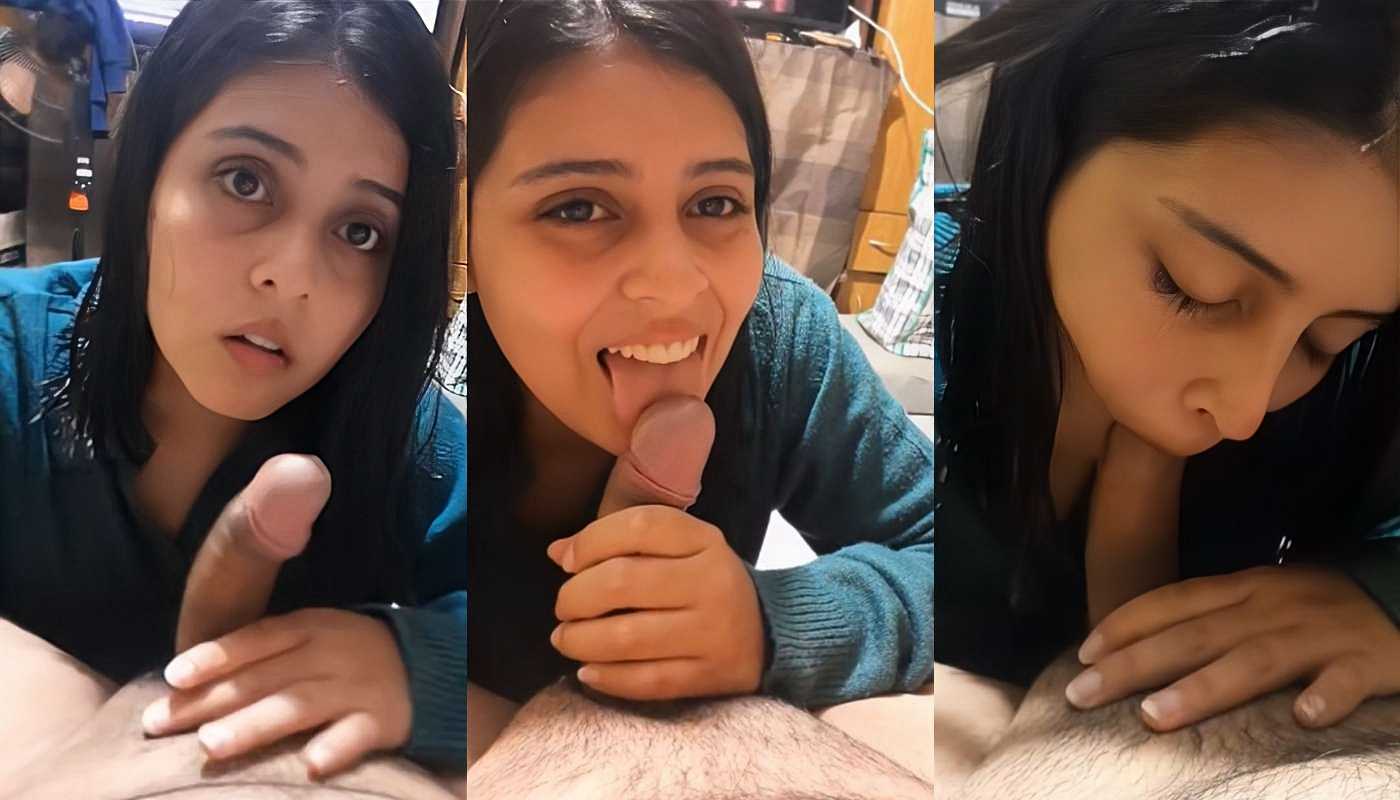 Green Dress Cute Pakistani Girlfriend Sucking Dick While Boyfriend Witching TV Desi Pakistani Sex