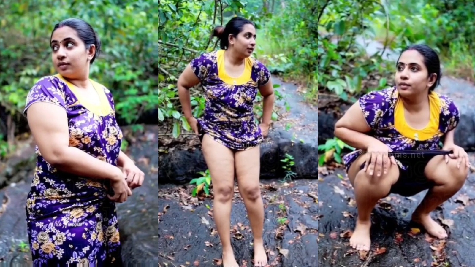 Nila Nambiar showing pussy and peeing in forest