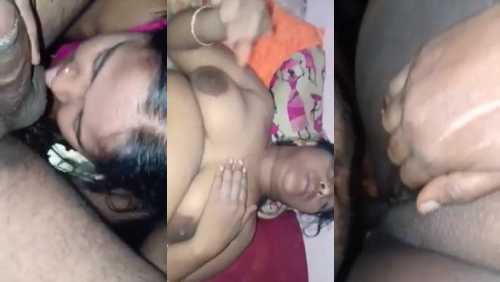 Tamil Hot Bhabhi Sucking Dick in Pink Bra