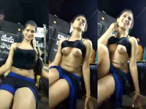 Telugu Dancer girl showing small boobs during boogi boogi dance