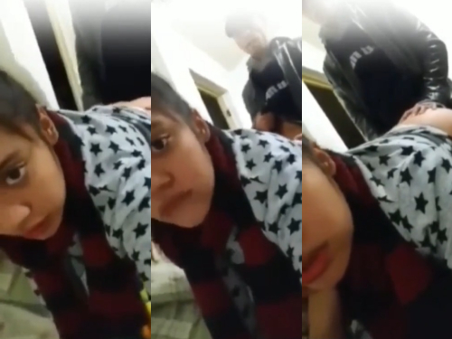 Nepali girlfriend fucked doggy style in white dress