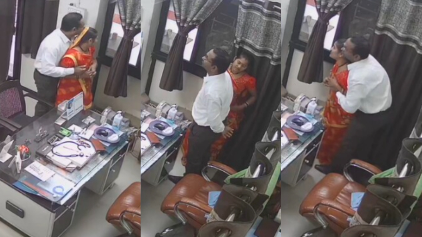 Doctor Having Fun With Patient Cctv Captured 2 Clips