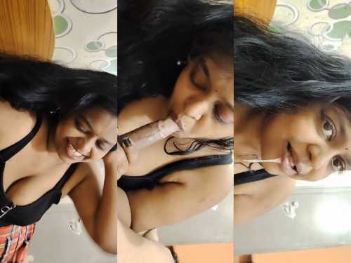 Mallu big boobs hot girlfriend giving blowjob, rimjob and cum out