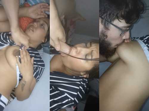Hot Sexy Girlfriend Midnight blowjob and fucking